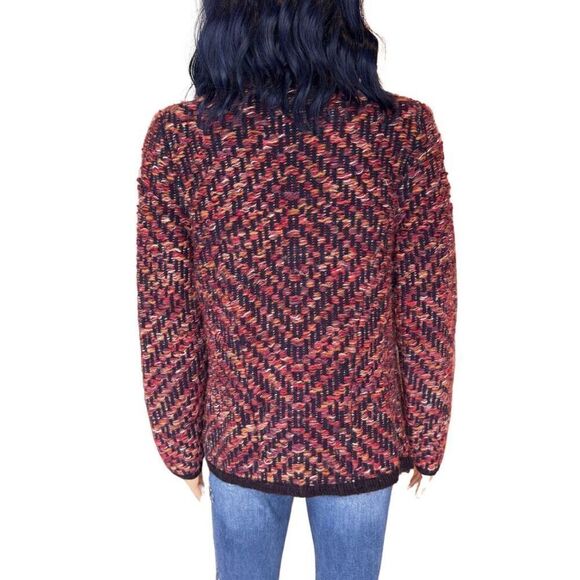 MOTH by Anthropologie Jacquard Jacket Cardigan Sweater Small Wool Cotton - Picture 5 of 8